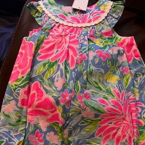 NWT Lilly Pulitzer Paloma Bubble Dress in Zanzibar Blue Print 12-18M